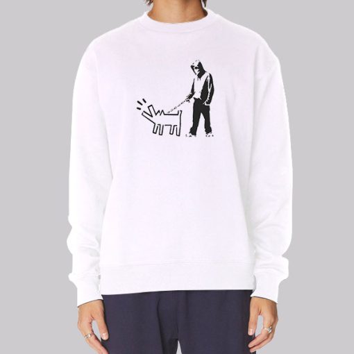 Banksy Drawing Dog Man Hoodie