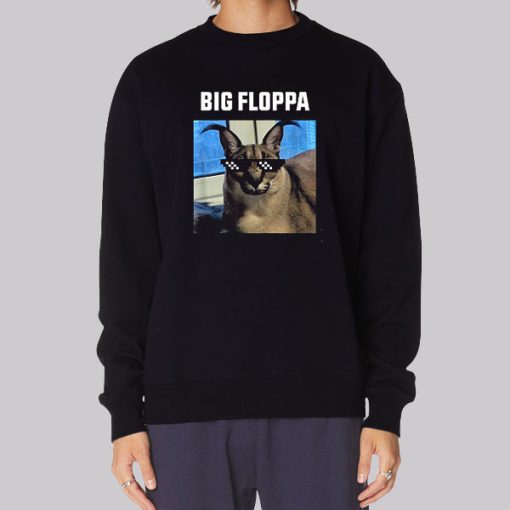 Big Floppa Meme Cat Hoodie