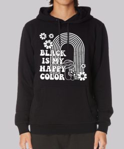 Black Is My Happy Color Retro Hoodie Black Is My Happy Color Retro Hoodie