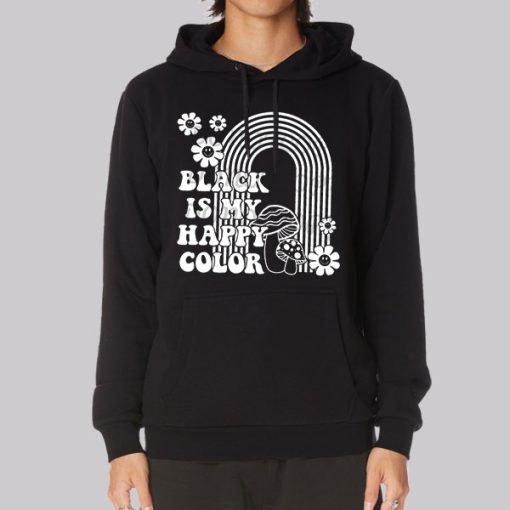 Black Is My Happy Color Retro Hoodie