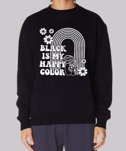 Black Is My Happy Color Retro Hoodie