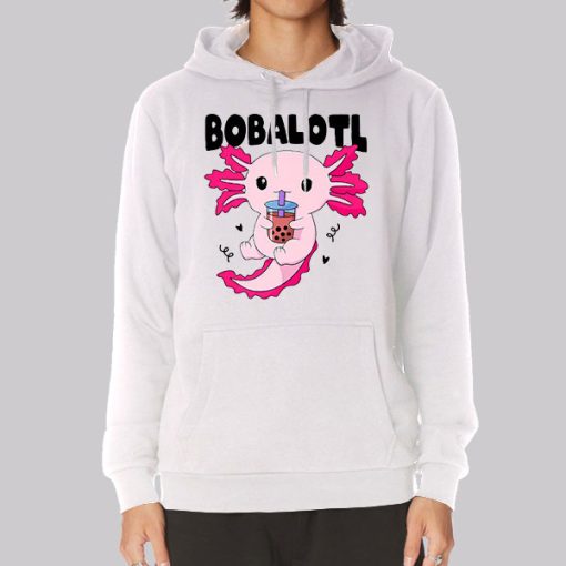 Bobalotl Kawaii Axolotl Drinking Boba Hoodie