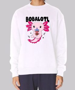 Bobalotl Kawaii Axolotl Drinking Boba Hoodie
