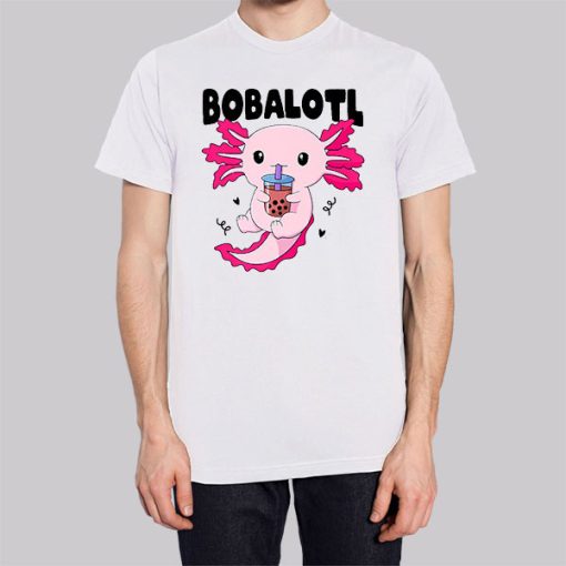 Bobalotl Kawaii Axolotl Drinking Boba Hoodie