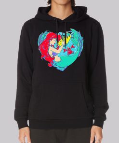 Cartoon Ariel Flounder Little Mermaid Hoodie Cartoon Ariel Flounder Little Mermaid Hoodie