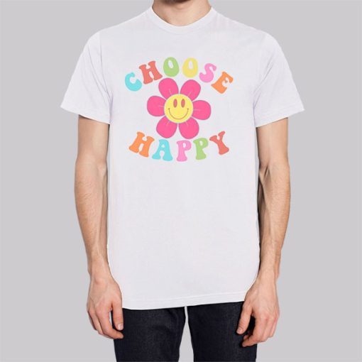 Choose Happy Colorful Smiley Flower Hoodie