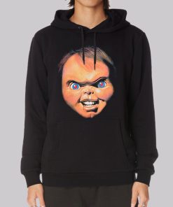 Chucky Face Filter Horror Silkscreen Hoodie Chucky Face Filter Horror Silkscreen Hoodie