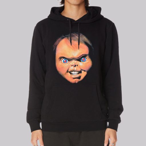 Chucky Face Filter Horror Silkscreen Hoodie