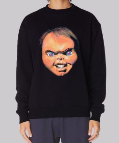 Chucky Face Filter Horror Silkscreen Hoodie