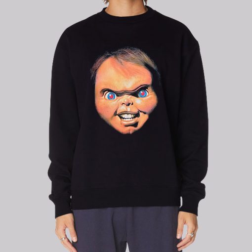 Chucky Face Filter Horror Silkscreen Hoodie