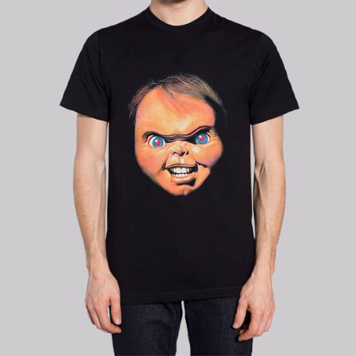 Chucky Face Filter Horror Silkscreen Hoodie