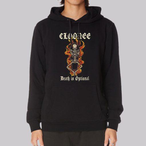 Cloonee Merch Death Is Optional Hoodie Back Print