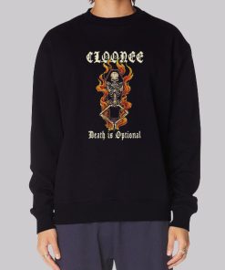Cloonee Merch Death Is Optional Hoodie Back Print