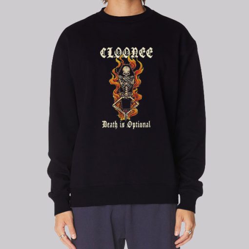 Cloonee Merch Death Is Optional Hoodie Back Print