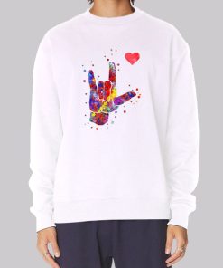 Colorful Sign Love China in Asl Hoodie