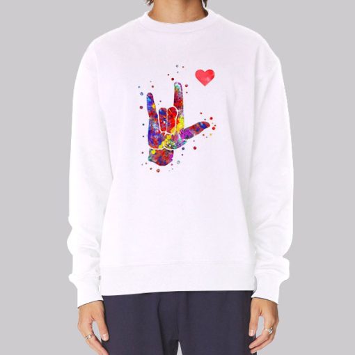 Colorful Sign Love China in Asl Hoodie