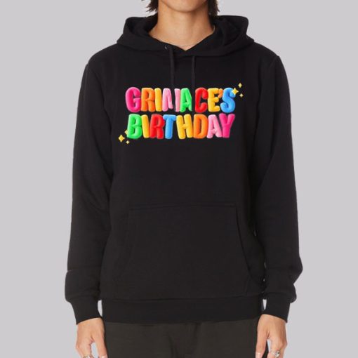 Colorful Writing Grimace Birthday Hoodie