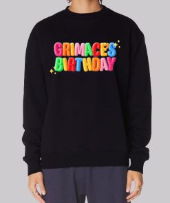 Colorful Writing Grimace Birthday Hoodie