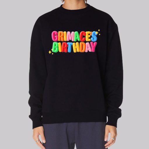 Colorful Writing Grimace Birthday Hoodie