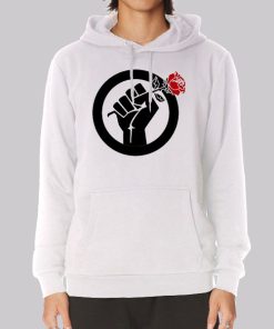 Communism Fist Red Rose Hoodie Communism Fist Red Rose Hoodie