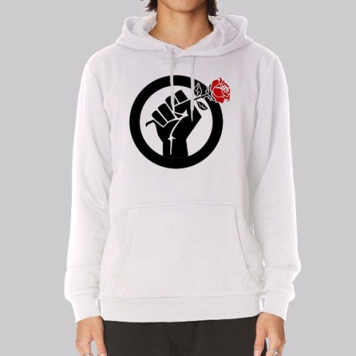 Communism Fist Red Rose Hoodie Communism Fist Red Rose Hoodie