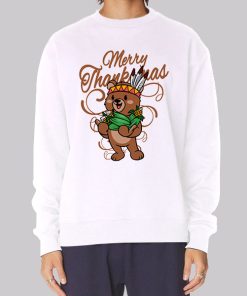 Cute Bear Happy Merry Thanksmas Hoodie