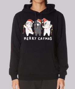 Cute Three Moewy Merry Catmas Hoodie Cute Three Moewy Merry Catmas Hoodie