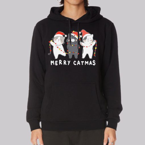 Cute Three Moewy Merry Catmas Hoodie