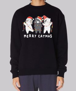 Cute Three Moewy Merry Catmas Hoodie