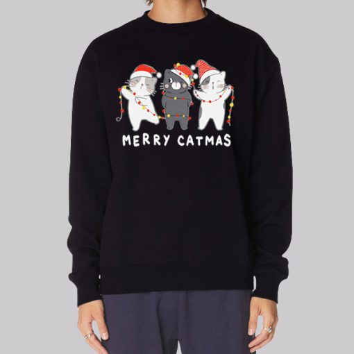 Cute Three Moewy Merry Catmas Hoodie