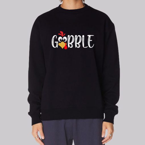 Cute Turkey Face Graphic Gobble Hoodie