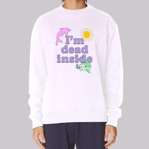 Dead Inside Meme Dolphin Hoodie