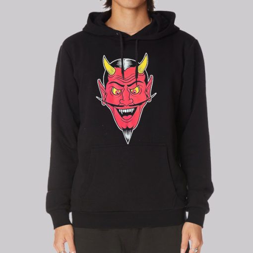 Devil Head Laugh Graphic Hoodie