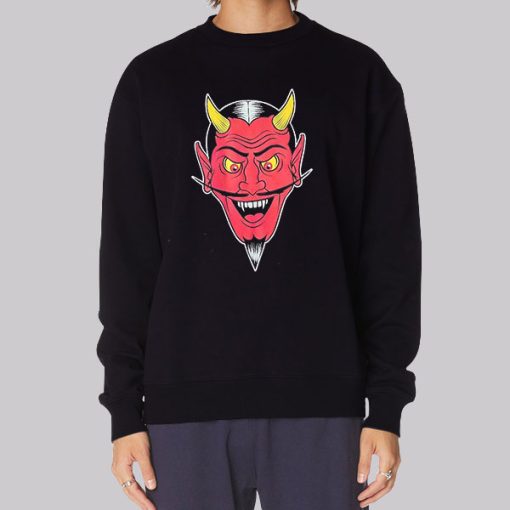 Devil Head Laugh Graphic Hoodie