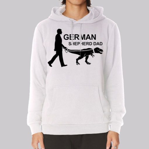 Dinosaur in German Shepherd Dad Hoodie