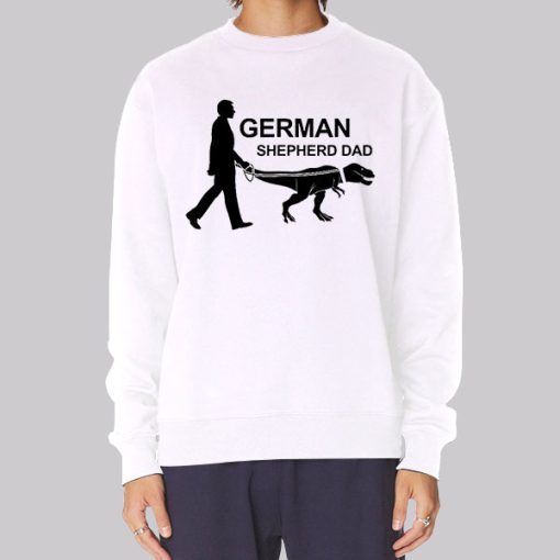 Dinosaur in German Shepherd Dad Hoodie