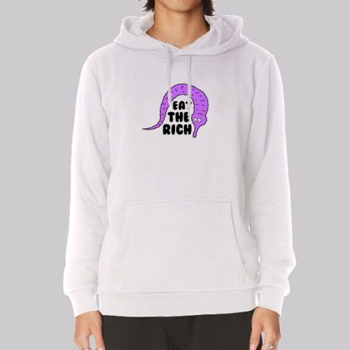 Eat the Rich Worm on a String Meme Hoodie