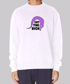 Eat the Rich Worm on a String Meme Hoodie