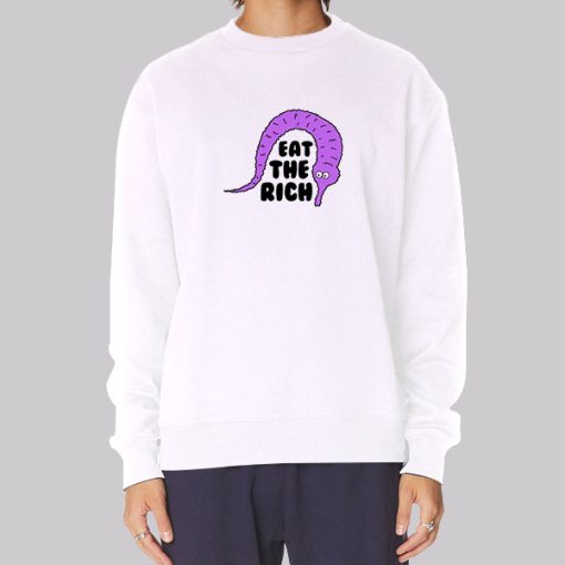 Eat the Rich Worm on a String Meme Hoodie