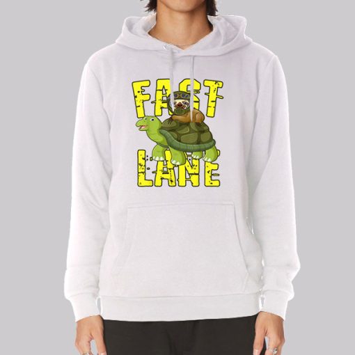 Fast Lane Sloth on Turtle Hoodie