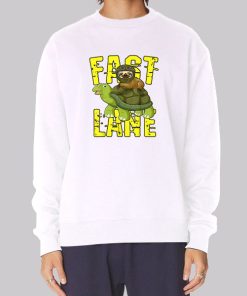 Fast Lane Sloth on Turtle Hoodie