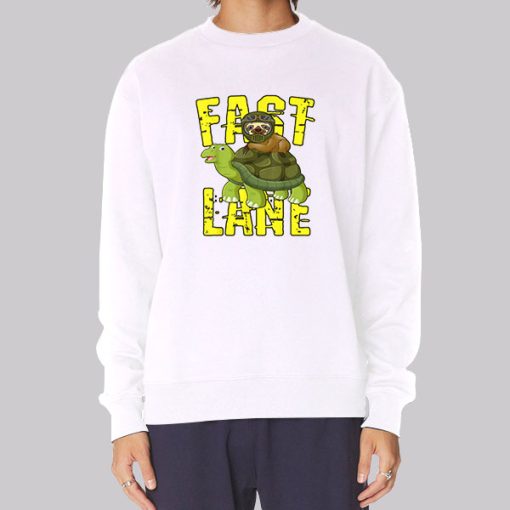 Fast Lane Sloth on Turtle Hoodie