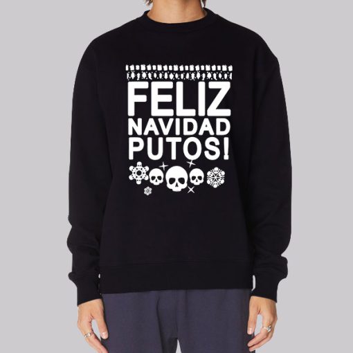 Feliz Navidad Putos Skull Hoodie