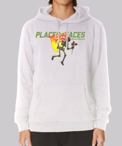 Fire Skull Holding Rose Places and Faces Hoodie 4