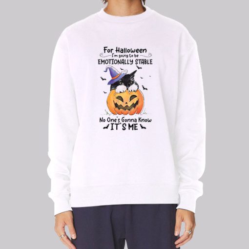 For Halloween a Cat Emotionally Stable Hoodie