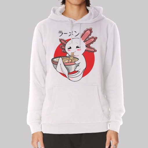 Funny Axolotl Anime Ramen Noodle Hoodie