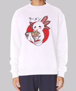 Funny Axolotl Anime Ramen Noodle Hoodie