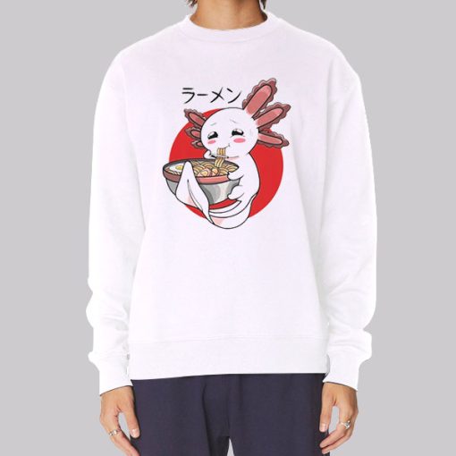 Funny Axolotl Anime Ramen Noodle Hoodie