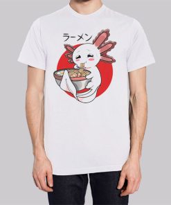 Funny Axolotl Anime Ramen Noodle Hoodie 3