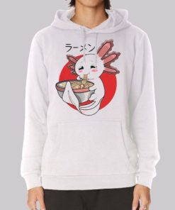 Funny Axolotl Anime Ramen Noodle Hoodie 4